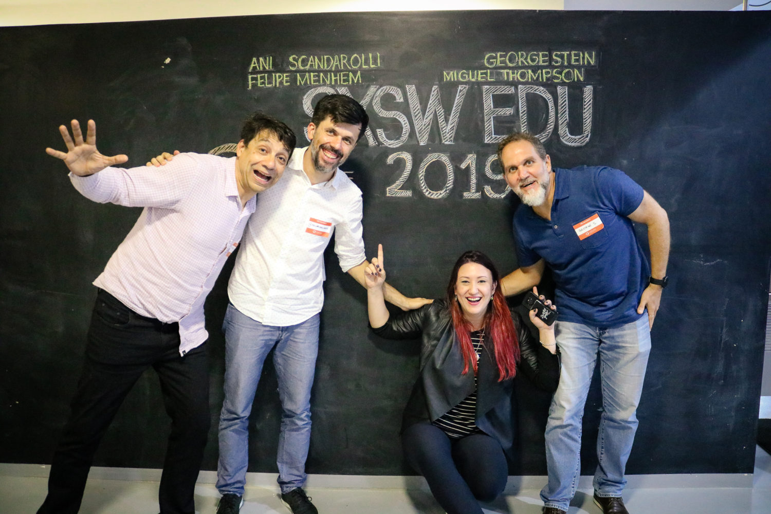 Miguel Thompson, Felipe Menhem, Ani Scandarolli e George Stein no SXSW EDU @ Explore | Foto: Gui Alves
